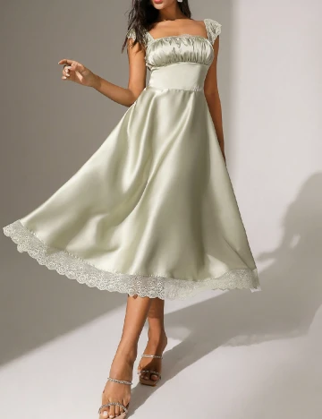 Rochie medie Anewsta, verde deschis