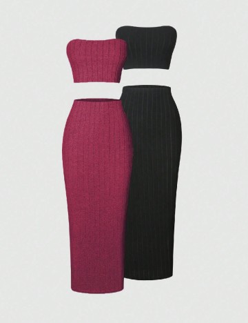 
						Set compleuri 2 bucati SHEIN, roz/negru