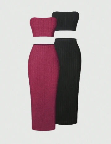 Set compleuri 2 bucati SHEIN, roz/negru