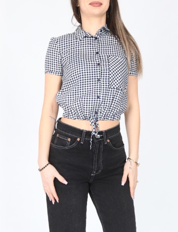 Bluza Bershka, alb/albastru