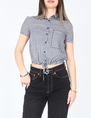 Bluza Bershka, alb/albastru