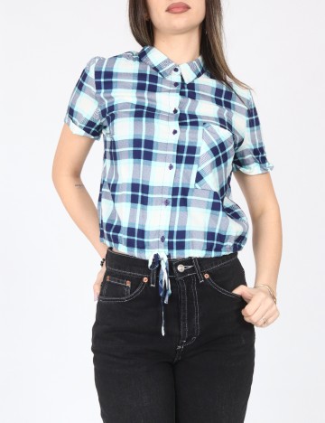 Bluza Bershka, alb/albastru