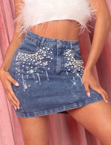 
						Fusta SHEIN, albastru