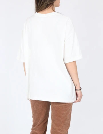 Tricou Oversize Bershka, alb
