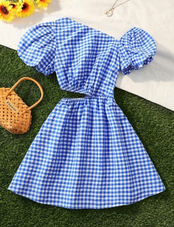 
						Rochie scurta SHEIN, albastru/alb