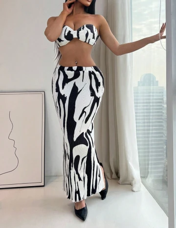 Compleu SHEIN, alb/negru