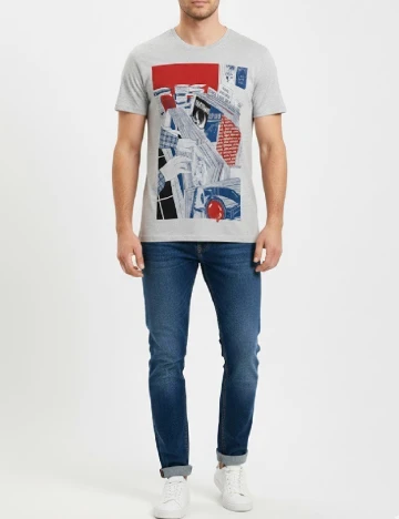 Tricou Bershka, gri