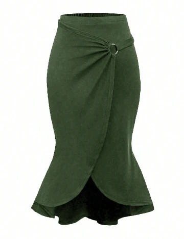 Fusta SHEIN CURVE, verde