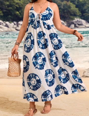 
						Rochie lunga SHEIN CURVE, albastru/alb