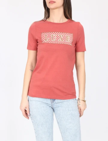 Tricou River Island, roz pudra inchis