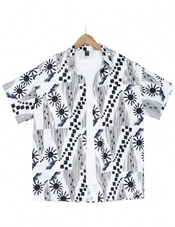 
						Camasa SHEIN, alb/negru