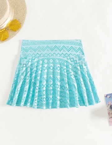 
						Fusta de plaja SHEIN, albastru
