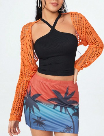 
						Bolero SHEIN, portocaliu