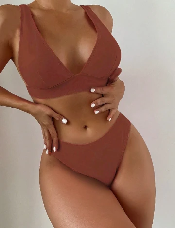 Costum de baie SHEIN, maro