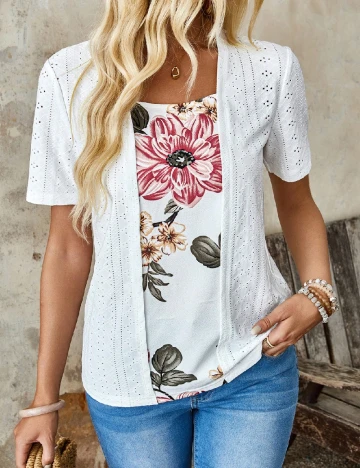 Bluza Emery Rose, alb