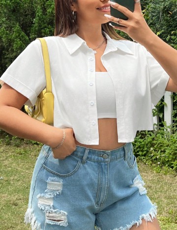 
						Camasa SHEIN CURVE, alb