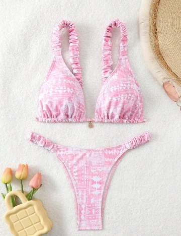 
						Costum de baie SHEIN, roz