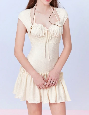 Rochie scurta SHEIN, crem