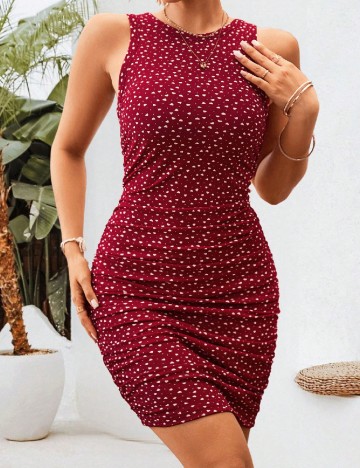 
						Rochie scurta SHEIN, rosu/alb