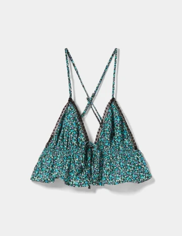 Top Bershka, turcoaz