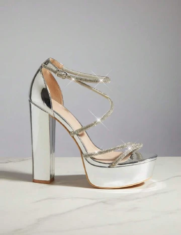 Sandale SHEIN, argintiu
