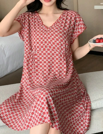 Rochie medie Dazy, rosu