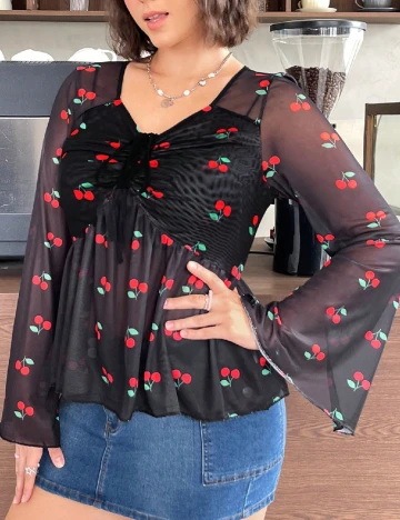 Bluza SHEIN CURVE, negru