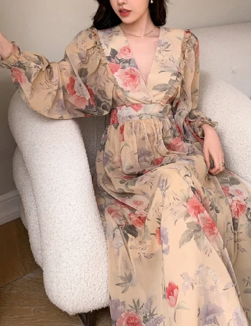 Rochie medie Dazy, floral print