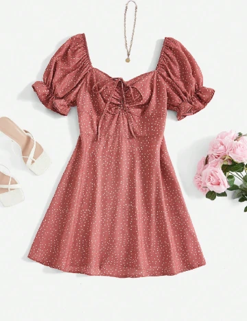 Rochie scurta SHEIN, roz pudra inchis