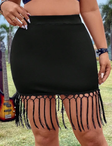 Fusta SHEIN CURVE, negru