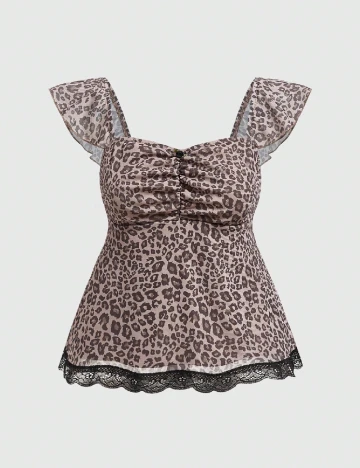 Top Romwe, animal print