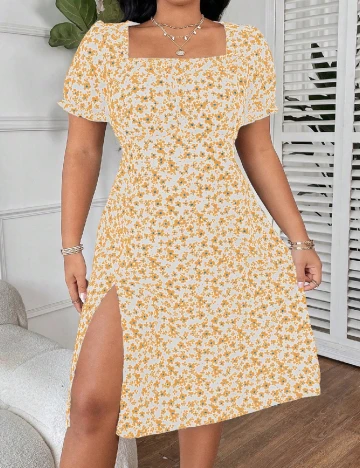 Rochie medie SHEIN CURVE, floral print