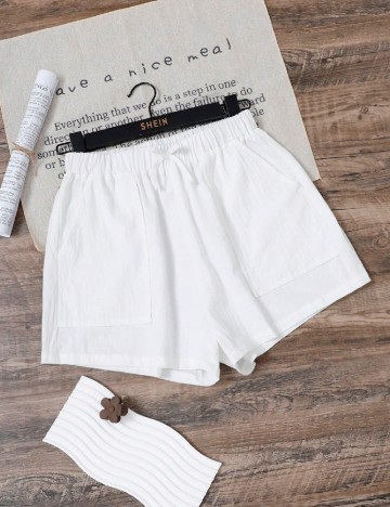 
						Pantaloni scurti Shein Kids, alb