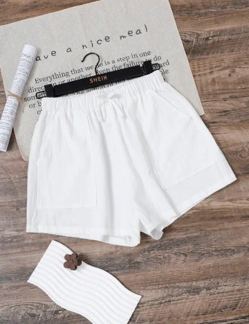 Pantaloni scurti Shein Kids, alb