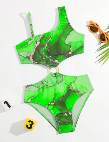 
						Costum de baie Shein Kids, verde
