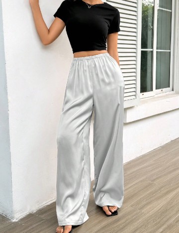 
						Pantaloni SHEIN CURVE, argintiu