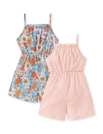 Set salopete 2 bucati Shein Kids, mix culori
