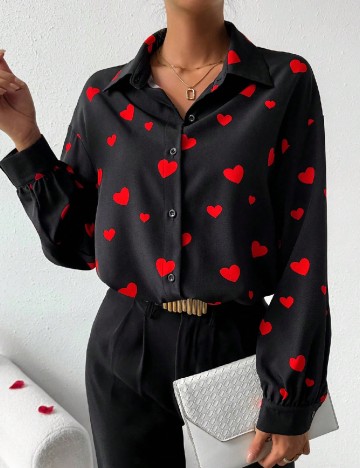 
						Camasa SHEIN, negru/rosu