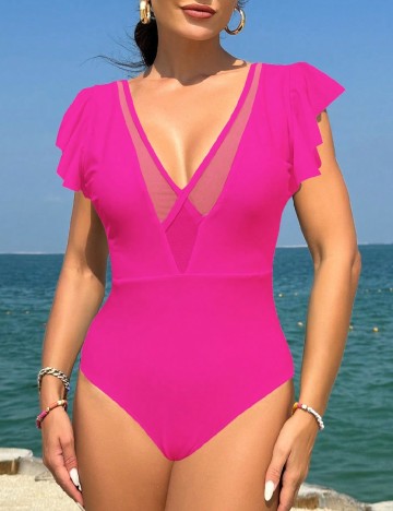 
						Costum de baie SHEIN, roz