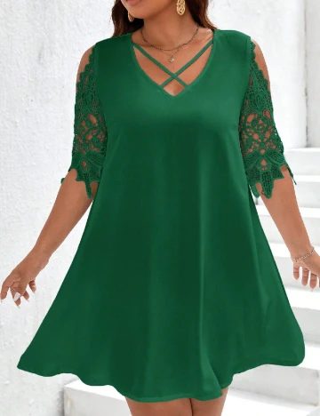 Rochie scurta SHEIN CURVE, verde