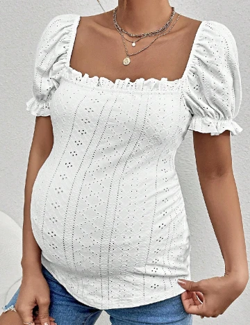 Bluza SHEIN Maternity, alb