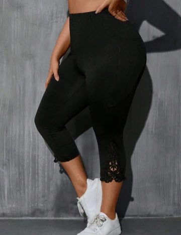 Colanti trei sferturi SHEIN CURVE, negru