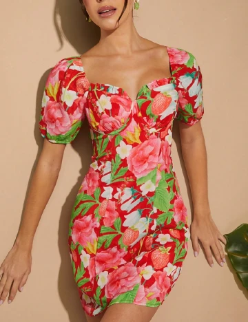 Rochie scurta SHEIN, floral print