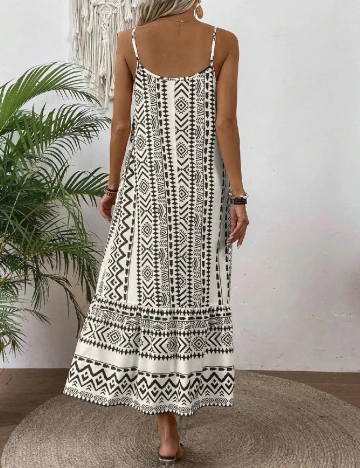 Rochie medie SHEIN, ecru/negru