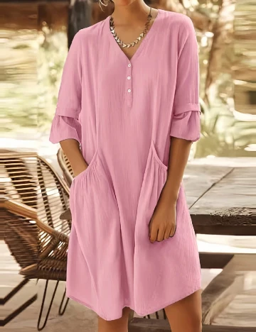 Rochie medie SHEIN CURVE, roz