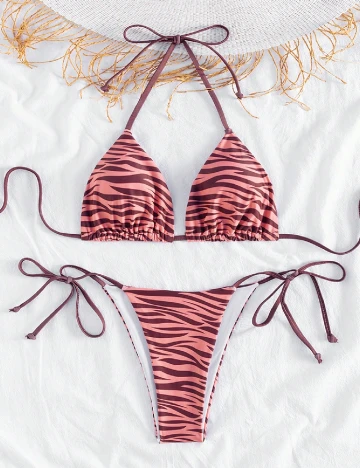 Costum de baie SHEIN, roz/maro