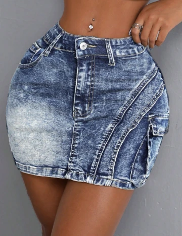 Fusta SHEIN, albastru