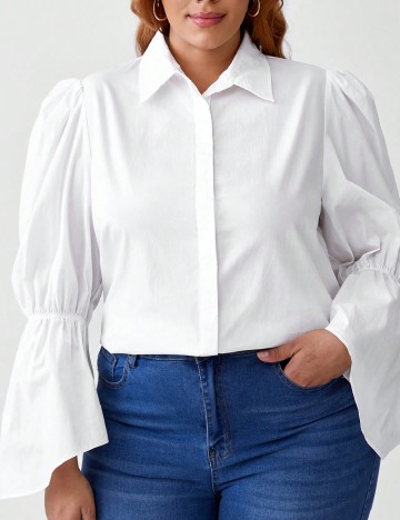 
						Camasa SHEIN CURVE, alb