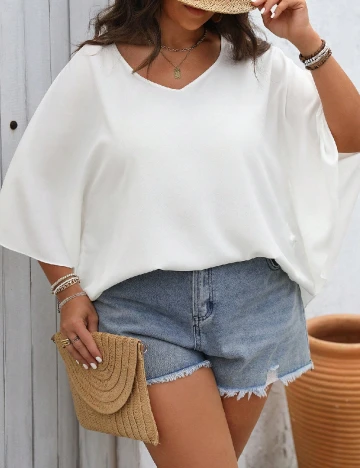 Bluza SHEIN CURVE, alb