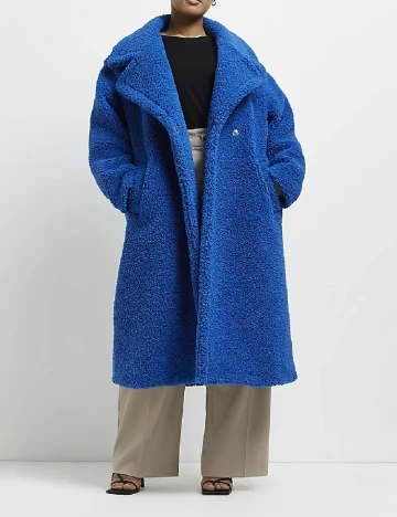 Palton River Island Plus Size, albastru